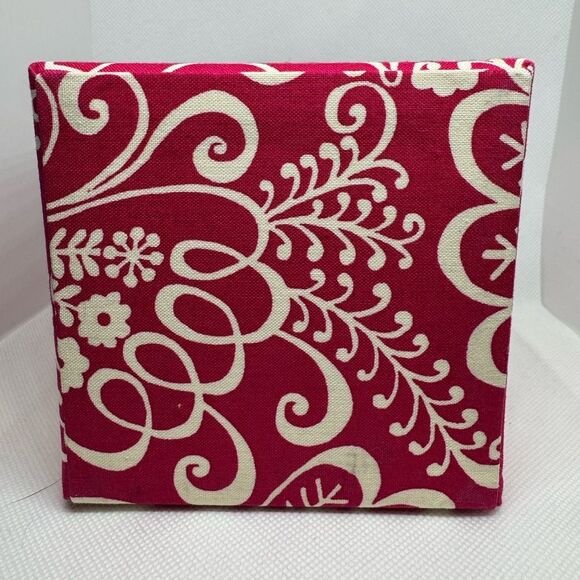Vera Bradley Twirly Birds Pink Glass Ball Ornament In Fabric Box Retired 2010 - Picture 2 of 7